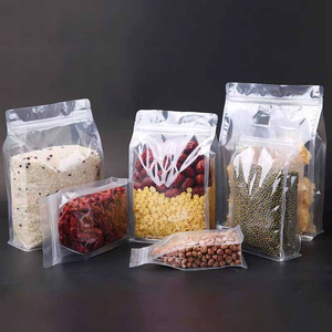 Sacchetti in poli trasparenti con fondo piatto per uso alimentare per imballaggi con chiusura lampo termosaldata in polvere prontamente disponibili - Product Image 6