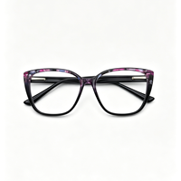 Monture de lunettes élégante pour adultes, style œil de chat souple, lunettes colorées avec verres transparents, lunettes optiques de prescription