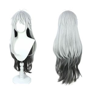Arknights Anime Cosplay peluca gris claro largo ondulado peluca sintética 100cm fibra resistente al calor sin encaje para mujeres Cosplay peluca - Product Image 1