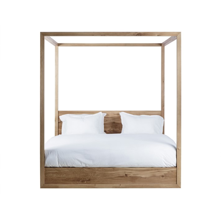 Bedroom big hotel double bed indoor wood furniture canopy bed