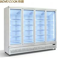 Équipement de réfrigération commerciale, réfrigérateur vitrine à porte en verre, congélateur, machine de présentation de boissons, réfrigérateurs à refroidissement statique