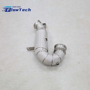 Tubería de Bajada FlowTech de Alto Flujo de 200 Celdas de Acero Inoxidable 304 con Protector Térmico para Mercedes-Benz AMG GT50 GT53 X290 3.0T, Ajuste Directo - Product Image 1