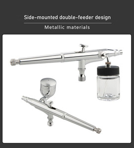 Kit de pistolet aérographe portable 134K en cuivre à double action avec alimentation par gravité et <span class=keywords><strong>compresseur</strong></span> pour artistes, pâtissiers et décoration de gâteaux - Product Image 2