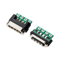 Conector Magnético HYTEPRO M417R Reverse 4 Pogo Pin Macho y Hembra para Datos y Carga, Compatible con RoHS para Dispositivos Electrónicos Vestibles