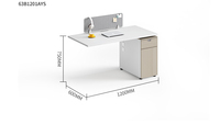 Escritorio de oficina sencillo de estilo moderno, mesa de personal de madera, cubículo de estación de trabajo abierto con escritorio de ordenador extensible