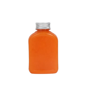 Botol plastik makanan hewan peliharaan portabel, botol jus buah labu datar 350ml, cincin tarik minuman teh susu cair layar tertutup - Product Image 4