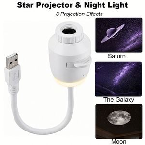 galaxy Mini Projector Usb Car Bedroom Ceiling Portable LED Starlight Lamp <b>Sleep</b> Aid Ambient Night <b>Light</b> with Replaceable Slides - Product Image 1