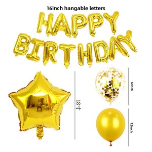 Set Decorazioni per Feste di Compleanno Palloncini Decorativi con Lettere 'Happy Birthday' in Foil <span class=keywords><strong>Oro</strong></span> Rosa, Blu, <span class=keywords><strong>Oro</strong></span>, Rosa e Argento da 16 Pollici - Product Image 3