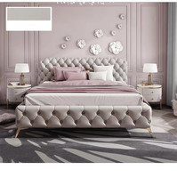 Cadre de lit rembourré à la mode lit de luxe en cuir simple et double king size ensemble de lit et matelas king size de Turquie