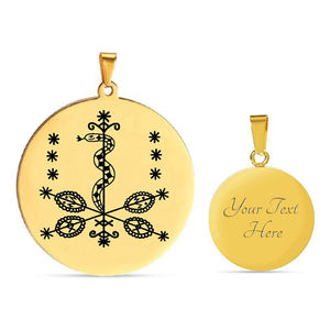 HLSS331 Veve simbol Sigil pesona perhiasan Vodou Lwa Loa jimat jimat baja nirkarat liontin kalung Ti Jean Petro Voodoo - Product Image 2