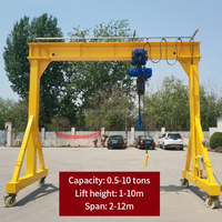 Grue mobile de portique de déplacement motorisée de levage de matériel d'atelier d'approbation de la CE 5 tonnes
