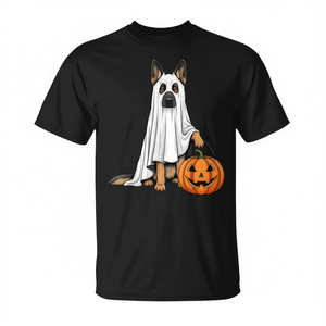 Camiseta para amantes de los perros, diseño de calabaza fantasma de pastor alemán, linda y espeluznante - Product Image 2