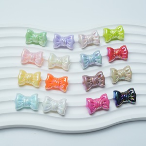 Accessoires pour cheveux d'enfants et chaînes de téléphone : Nœuds colorés effet bonbon, revêtement AB, matériel perlé pour nœuds décoratifs DIY - Product Image 4