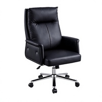 Chaise de bureau ergonomique moderne en cuir, dossier haut, pivotante, réglable, pour ordinateur, faible MOQ, vente en gros