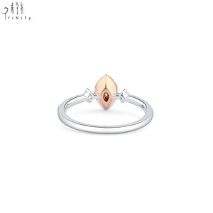 Newest Products Fine Delicate Shiny Pink Diamonds Engagement Ring Jewelry 18K Solid White Rose Gold Real Natural Diamonds Ring - Product Image 5