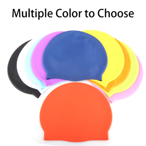 Bonnet de bain en silicone antidérapant avec logo personnalisé imprimé pour enfants Chapeaux de natation sans couture pour adultes - Product Image 5
