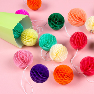 Hot Sale Color Honeycomb Paper Ball Hanging Decorative Props Birthday Wedding Party Holiday Supplies Wholesale - Product Image 5
