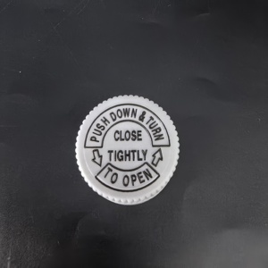 Bouchon de sécurité enfant 28 mm, bouchon CRC, couvercle à vis en plastique, fermetures de bouteilles pour enfants avec bouchons noirs à inscription - Product Image 4