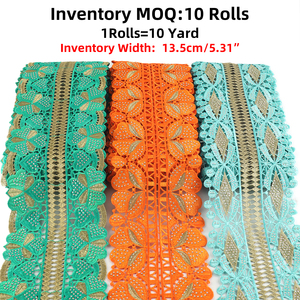 ขอบลูกไม้ประดับเพชรเป็นประกายสำหรับกระโปรงชุดกระโปรงแต่งขอบลูกไม้แฟนซีประดับพลอยเทียมหรูหราปรับขนาดได้ตามต้องการ - Product Image 2