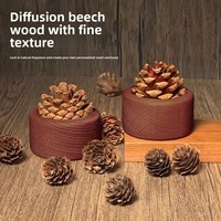 Diffuseur en bois de hêtre en forme de cône de pin pour la maison, diffuseur d'aromathérapie, ornements décoratifs, diffuseur d'huiles essentielles pour voiture