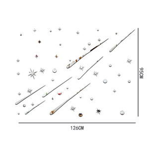 3D Acrilico Decalcomanie Specchio Oro E Argento Shooting Star <span class=keywords><strong>Stelle</strong></span> Carta Da Parati Per La Camera Da Letto Creativo Della Decorazione Della Casa Soggiorno Adesivi - Product Image 4