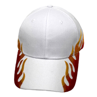 Gorra de Béisbol Personalizada con Bordado de Llamas, Diseño de 6 Paneles Estructurados, Ajustable, Deportiva, Urbana, Unisex, para Deportes al Aire Libre y Running