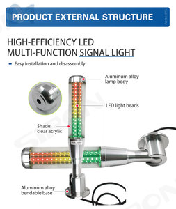 Torre de Luz de Trabajo LED SiRON D022 360, 3 Colores, NPN, Apilable, 24V, Aluminio, PC, Acrílico Transparente, Equipo Industrial D022 LED Warni - Product Image 6