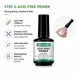 Kit de base et de finition pour <span class=keywords><strong>ongles</strong></span> 15ml, faible odeur, équilibrant le pH, séchage à l'air, transparent, préparateur déshydratant sans acide - Product Image 6