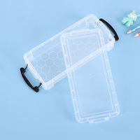 Boîtes à crayons transparentes en plastique pour enfants, boîtes de rangement en plastique pour fournitures scolaires, boîtes de rangement pour fournitures artistiques