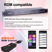 Répartiteur DMX RDM8802KA 8 ports RDM à double entrée avec fonctions Split-Merge et PowerCON pour montage en rack d'éclairage de scène