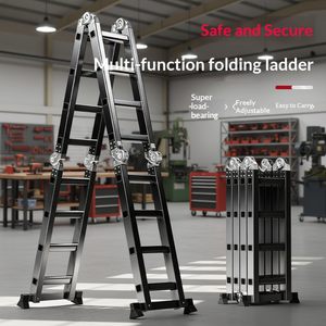 Scala Telescopica Verticale Retrattile in Metallo Personalizzata, Scala a Fisarmonica per Interni ed Esterni, Scala da Cucina Economica - Product Image 1