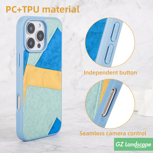 เคสโทรศัพท์มือถือหนัง PU แบบกำหนดเองฝาครอบโทรศัพท์กันกระแทกรูปทรงเรขาคณิตแบบไม่เหมือนจริง - Product Image 5