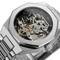 Montre Forsining de Luxe Automatique Mécanique pour Homme, Bracelet en Acier Inoxydable, Squelette, Vente Chaude Directe Usine Chine, OEM