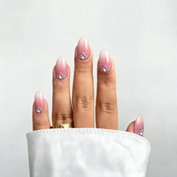 Lot en gros de bandes de vernis gel pour ongles en résine rose Saint-Valentin, style été français, brillantes, imperméables, fines et sans UV
