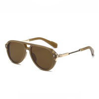 Lunettes de soleil aviateur vintage unisexe à double pont avec flèche, couleur dégradée, pour l'extérieur, vente en gros