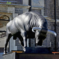 Arturo Di Modica Diseño famoso Obra DE ARTE Metal Animal Toro Escultura Tamaño real Wall Street Bronce Carga Toro Estatua Escultura