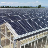 Fotovoltaik Hibrida Tata Surya Multi-Span Kaca Pertanian Rumah Kaca Dilengkapi Peralatan Pertanian Vertikal Sistem Hidroponik