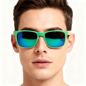 Lunettes de soleil polarisées Lassoni à monture carrée, verres TAC effet bois, protection UV400, unisexe, mode, voyage, conduite - Product Image 2