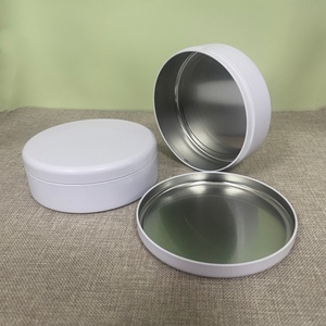 Caja Redonda Blanca de Hojalata, 2 Unidades, Latas de Metal para Alimentos, Pan, Pasteles, Dulces, Chocolate, Gelatina, Piruletas, Frutos Secos, Nueces, Bocadillos - Product Image 1