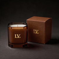 Pot à bougie en verre géométrique carré transparent de style nordique, sur mesure, esthétique, 8oz, 12oz, 16oz, pour fabricant professionnel