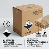 Boîte d'emballage d'expédition personnalisée à paroi simple pour batterie au lithium UN, carton ondulé extra-résistant pour marchandises dangereuses