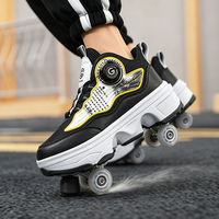 Chaussures à roulettes rétractables pour enfants garçons filles, 4 roues, chaussures de roller cachées, sports d'été en plein air, taille 33-43