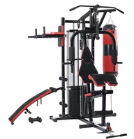 Banc de fitness multifonctionnel 3-en-1 pour la maison, machine d'exercice, ensemble d'haltères pour squats, tractions et sit-ups WOT FITNESS 150 LBS