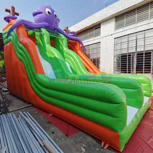 สไลเดอร์เป่าลมแบบแห้งสำหรับเด็ก รุ่น Octopus คุณภาพเชิงพาณิชย์ ทำจาก PVC พร้อมบันไดปีนป่าย และรางคู่ - Product Image 3