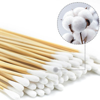 Embouts souples à double tête simples Coton-tige médical Applicateurs de coton Bâton en bois de bambou Coton-tige Bâtons d'oreille Tampons