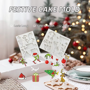 Christmas Tree & Reindeer <b>Silicone</b> Cake Mold Chocolate Fondant Mould Sugarcraft <b>Baking</b> Tool - Product Image 3