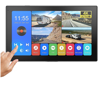 Moniteur tactile quad-split 10,1 pouces avec caméras 1080P, musique Bluetooth, lecture vidéo USB, enregistrement DVR HD pour camping-car, camion, remorque, fourgonnette