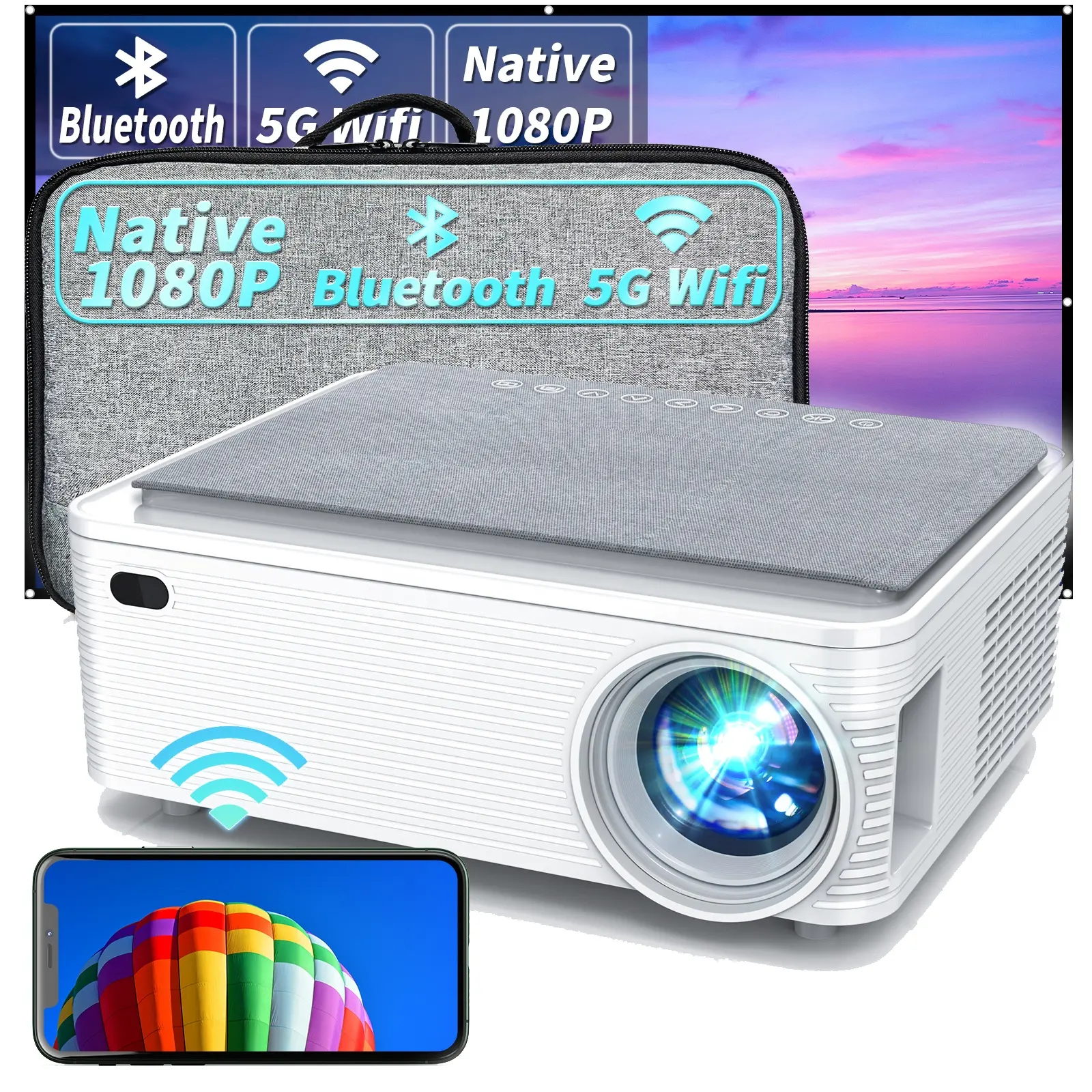 2024 Wholesales Popular 1080P Home Portable Mini Full Hd Video Supplier 4K X5 Projector Screen