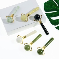 Bâton de massage facial en jade naturel portable avec logo personnalisé, rouleau pour les yeux, vente en gros OEM ODM pour les marques de cosmétiques