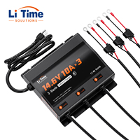 Chargeur rapide LiFePO4 au lithium LiTime Factory en gros, 14,6 V 10 A, 3 banques, étanche IP65, AC 100-240 V, 168 W max, avec LED